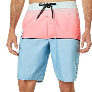 Shorts de Baño para Hombre, Color Degradado, Secado Rápido, con Cordón Ajustable, Casuales, Corte Corto, Cintura Media, 100% Poliéster - Product Image 5