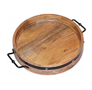 Bandeja de servicio de madera de excelente calidad, grabados de diseñador decorativos, bandeja de servicio de madera - Product Image 3