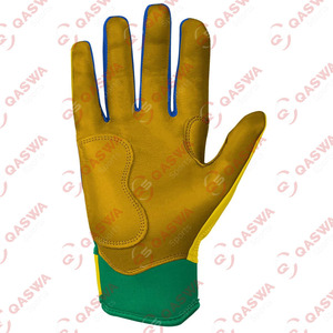 Premium Quality Cowhide Leather Yellow Professional Baseball Batting Gloves Custom Design Durable Lightweight Low MOQ - Product Image 2