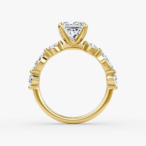 Anillo de compromiso de princesa y marquesa con diamantes de moissanita de 1,5 quilates de plata 925 con diamantes de forma mixta - Product Image 4
