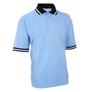 Polo de sport pour arbitre avec bordure marine et blanche, panneau latéral en maille, fabriqué par HS 2026 - Product Image 1