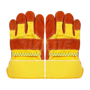 Gants de travail gréeur canadiens Gants de sécurité pour le travail à la paume en cuir fendu de vache - Product Image 5