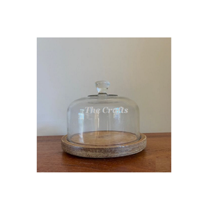 Plateau de bonbons au design fabuleux avec dôme dans un plateau de service de dattes en bois avec dôme en verre pour une utilisation à domicile dans un hôtel - Product Image 1