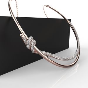 Collana con nodo Tiffany in argento rosa argento Sterling Avarta gioielli - Product Image 3