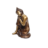 Statue de Bouddha Vitarka multicolore en laiton doré de 6 pouces Figurine d'idole religieuse Vastu Feng Shui pour la décoration intérieure Cadeau - Product Image 2
