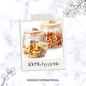 Borosilicate <b>Glass</b> Airtight Storage Jars Bamboo Lid Metal Handle Petal Decorative <b>Containers</b> Food Spice Coffee Beans Candy Wood - Product Image 4