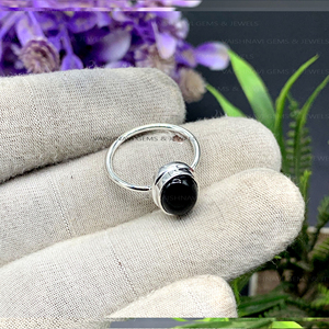 925 Sterling Silver Bezel Setting <b>Black</b> Onyx 8x10mm Oval Gemstone <b>Ring</b> Bohemian Minimalist Jewelry for <b>Women</b> Party - Product Image 5