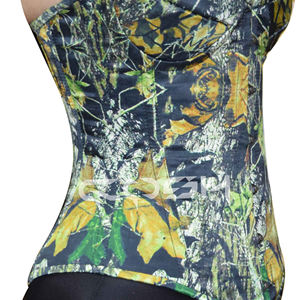 Haut corset overbust à imprimé forêt verte avec baleines en acier réglables - Product Image 5