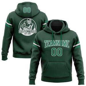 Direct Industry Wholesale 3D Embroidered Custom Stitched Black <b>Green</b>-Gold Football Pullover Sweatshirt Hoodie - Product Image 2