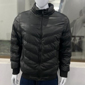 Chaqueta acolchada negra de doble cara hecha a medida 100% calidad superior servicio OEM al por mayor chaqueta acolchada con logotipo personalizado - Product Image 4