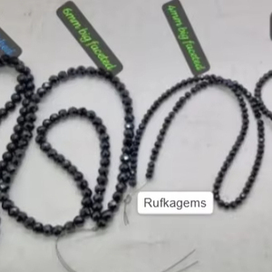 ลูกปัดเพชรโมอิสสีดำเม็ดสีดำขนาด4มม. ลูกปัดเหลี่ยมเพชรพลอยเกรด AAA - Product Image 2