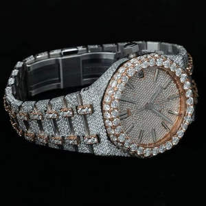 New Arrival Limited Edition Luxury Hip Hop Water Resistant <b>Watch</b> Brilliant Cut VVS Moissanite Diamond Glass Stainless Steel Band - Product Image 2