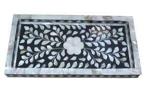 DESGIN UNIQUE FAIT À LA MAIN POUR L'occasion de Noël Plateau d'incrustation d'os avec plateau de service d'incrustation d'os de conception florale - Product Image 4