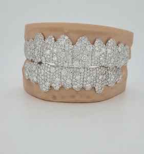 Rejillas Dentales Personalizadas con Diamantes Cultivados en Laboratorio VVS vs EF, Rejillas Dentales de Oro de 10k, 14k y 18k, Plata, Rejillas Dentales con Incrustaciones de Diamantes - Product Image 5