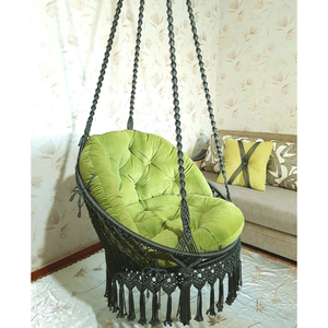 Silla Hamaca de Macramé Boho Hecha a Mano, Columpio de Algodón Suave para Cuarto de Bebé, Rincón de Lectura, Dormitorio, Balcón, Silla Perfecta para Decoración del Hogar - Product Image 3