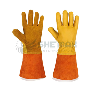 ถุงมือเชื่อมมืออาชีพสำหรับการใช้งานความร้อนสูงป้องกันแขนเต็มรูปแบบหนังสำหรับงานเตาหลอมและงานหลอม - Product Image 6