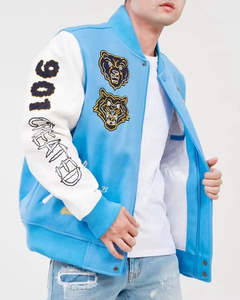 Chaqueta Universitaria Clásica de Invierno para Hombre, de Alta Calidad, Personalizada OEM, con Bolsillos Laterales Delanteros - Product Image 2