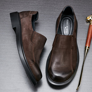 Chaussures mocassins en cuir de veau avec détails cousus à la main et soutien de la voûte plantaire, chaussures de ville pour hommes - Product Image 3