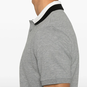 Camisetas de manga corta con diseño de patrón sólido para hombre, camisetas de piqué de algodón transpirable con logotipo bordado personalizado, estampado de Golf - Product Image 3