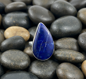 925 Sterling Silver Women's Bezel Setting <b>Lapis</b> <b>Lazuli</b> Leaf Style Classic <b>Ring</b> for Party Occasions - Product Image 4