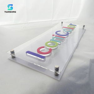 Plaque signalétique rectangulaire ou ronde personnalisée Signalisation de réception Lettre surélevée 3D Signe de salon de beauté avec support Signe d'affaires en acrylique - Product Image 3