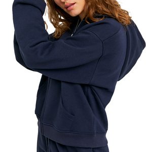 เสื้อฮู้ดมีซิปสำหรับผู้หญิงแบบลำลองแขนยาวและผ้าฝ้ายเนื้อนุ่มเหมาะสำหรับชุดกีฬากลางแจ้งทุกวันในฤดูใบไม้ร่วงฤดูหนาว - Product Image 2