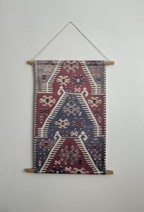 Tapis Kilim tissé à la main moderne en tissu impressions d'art décoratif pour chambre à coucher tenture murale pour mariages Diwali décoration murale cintre inclus - Product Image 2