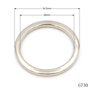 Zware vierkante O-ringen van zinklegering, vernikkeld, 35 mm, metaal - Product Image 1