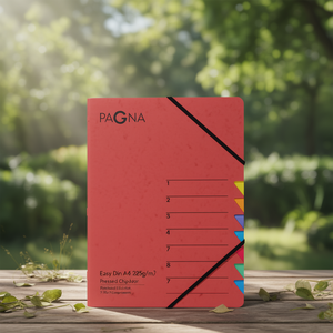 PAGNA Easy Din <b>A4</b> 225g/m Pressed Chipboard File <b>Folder</b> Red Color with Multicolored 7 Compartments - Product Image 3