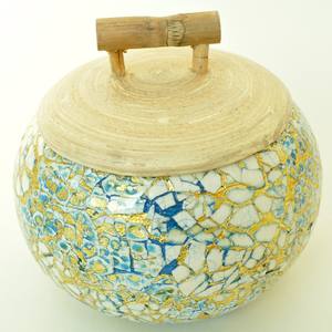 Luxury design biodegradable spun <b>bamboo</b> boxes best quality <b>container</b> storage jars with lid - Product Image 2