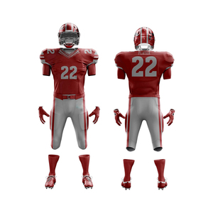 ชุดฟุตบอลอเมริกันชุด100% ผ้าโพลีเอสเตอร์ผ้าโพลีเอสเตอร์ออกแบบได้ตามต้องการ - Product Image 4