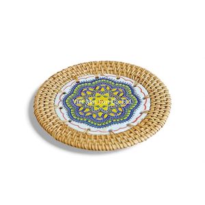 Decorative Handmade <b>Rattan</b> Coaster For Coffee <b>Table</b> <b>Dining</b> <b>Table</b> And Kitchen Use From Vietnam - Product Image 1