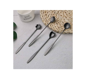 Cuillères à café en acier à long manche Cuillères à dessert Cuillères à crème glacée en acier inoxydable au meilleur prix - Product Image 1