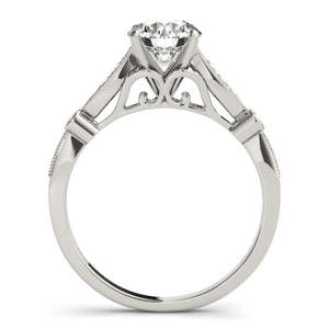 Bague de fiançailles vintage en or blanc 14 carats, design marquise et points, avec diamants de 0,13 carat, élégante bague en or blanc 14 carats avec diamants de 0,13 carat - Product Image 1