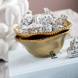 หรูหราที่มีคุณภาพสูงตกแต่งโลหะเงินเงาจบโค้งมนอาหารถาดที่มีการออกแบบลูกปัดคริสตัล - Product Image 2