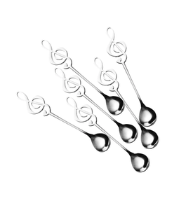 ช้อนตักชากาแฟทำจากเหล็กมิเรอร์มีที่จับสัญลักษณ์ดีไซน์เนอร์เครื่องดื่มค็อกเทลช้อนคนชา - Product Image 1