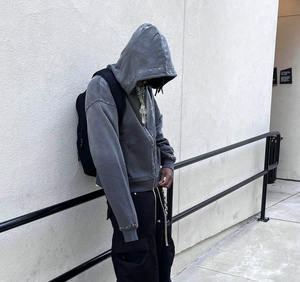 100% Cotton Rhinestone Heavy Weight Men's Sun Fade <b>Hoodie</b> Manufacturer Custom Plain Rhinestone <b>Thermal</b> <b>Hoodie</b> - Product Image 4