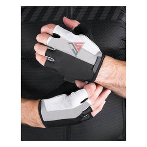 Vélo de montagne Gants de cyclisme d'été à demi-doigts en tissu extensible, tissu éponge, cuir lisse, impression silicone - Product Image 3