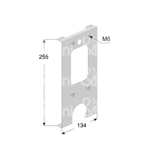 PLAQUE DE FIXATION POUR SERRURES BLINDÉES À DOUBLE CYLINDRE Ambidextre Avec 4 douilles M6 - Product Image 1