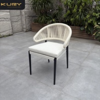 Modern Koltuk Balkon Açık Hava Bahçe Sandalyesi Mobilya Teras Otel Villa İstiflenebilir Halat Yemek Sandalyesi