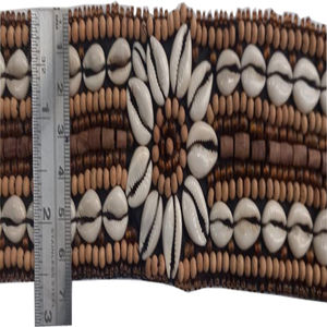 Women's Casual Style Cotton <b>Shell</b> <b>Beaded</b> Belt with White Western Buckle OEM Logo Fabric Packing-Black Bag USA Pcs Color - Product Image 5