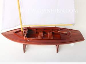Gia Nhien Fabricant BM16M2 Modèle réduit de bateau artisanal en bois de couleur Bateau à voile en bois de quantité minimale de commande basse pour cadeaux de Pâques - Product Image 4
