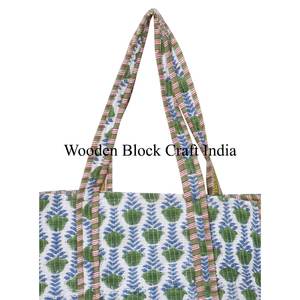 Sacs fourre-tout en coton matelassé vintage de grande taille, sacs fourre-tout en coton personnalisés à la mode, sacs de voyage pour femmes, sacs à main à imprimé floral, sac à bandoulière - Product Image 3