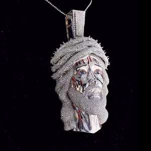 Moissanite Diamond Lion King Colgantes Hip Hop Iced Out Diamond Jewelry Custom Lion Colgantes 925 Colgantes de plata esterlina - Product Image 5