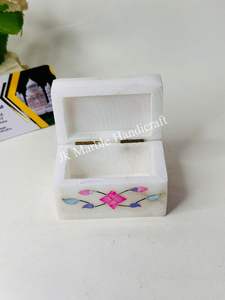 Wholesale Best Price Natural Marble Jewelry <b>Box</b> with Spot Inlay Work Handcrafted and Durable for Ring <b>Storage</b>-for Thanksgiving - Product Image 5
