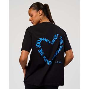 Go-To Love the Process FLXCotton Tee-Black-Palace Blue T-shirt uni noir - Product Image 1