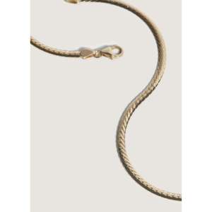 Kennedy <b>Herringbone</b> Link Chain <b>Necklace</b> 14k Solid <b>Gold</b> Lobster Clasp 16,18 Unisex Trendy Gift Zinc Alloy Snake Rope Chain - Product Image 2