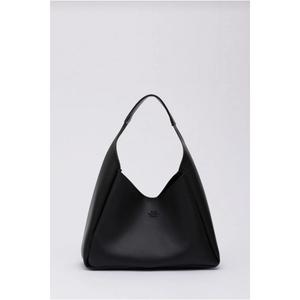 Borsa a mano e a tracolla da donna in ecopelle nera Shk19 con cerniera per vano interno