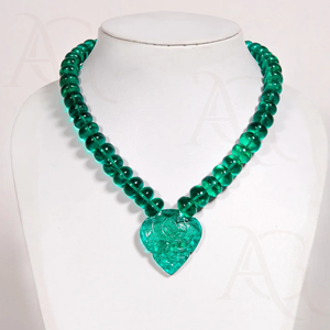 สร้อยคอมรกตประดับลูกปัดลูกปัดพลอยนาโนเจียระไนสีเขียวขัดเงาเรียบสำหรับทำเครื่องประดับปรับแต่งได้ในห้องทดลอง - Product Image 6