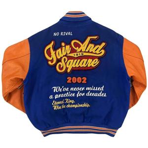 Chaqueta Varsity de Lana Transpirable al por Mayor con Cuello Alto y Mangas de Poliéster/Algodón, Bordado Personalizado, Estilo Retro para Hombre - Product Image 2